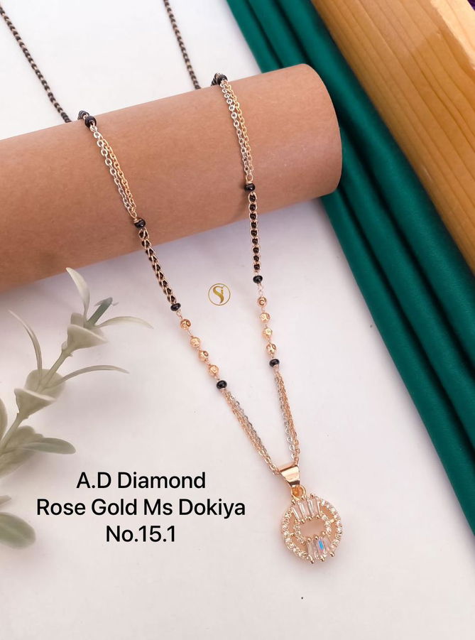 13 AD Diamond Fancy Daily Wear Dokiya Mangalsutra Wholesale Shop In Surat
